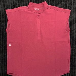 FIGS RAFAELA BURGUNDY SCRUB TOP